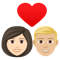 Couple with Heart- Woman- Man- Light Skin Tone- Medium-Light Skin Tone emoji on Emojione